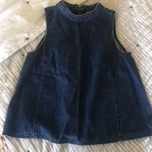 Holding Horses denim sleeveless zip top